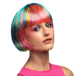 Vícebarevná dámská paruka mikádo s ofinou